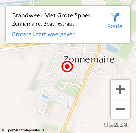 Locatie op kaart van de 112 melding: Brandweer Met Grote Spoed Naar Zonnemaire, Beatrixstraat op 31 december 2020 03:46
