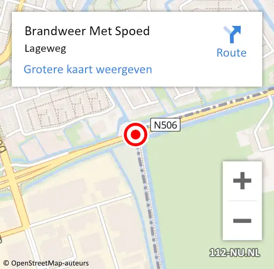 Locatie op kaart van de 112 melding: Brandweer Met Spoed Naar Lageweg op 31 december 2020 14:43