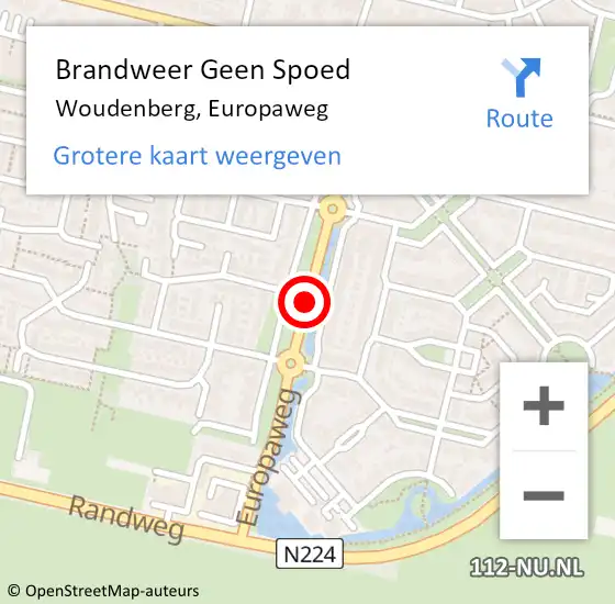 Locatie op kaart van de 112 melding: Brandweer Geen Spoed Naar Woudenberg, Europaweg op 31 december 2020 19:58