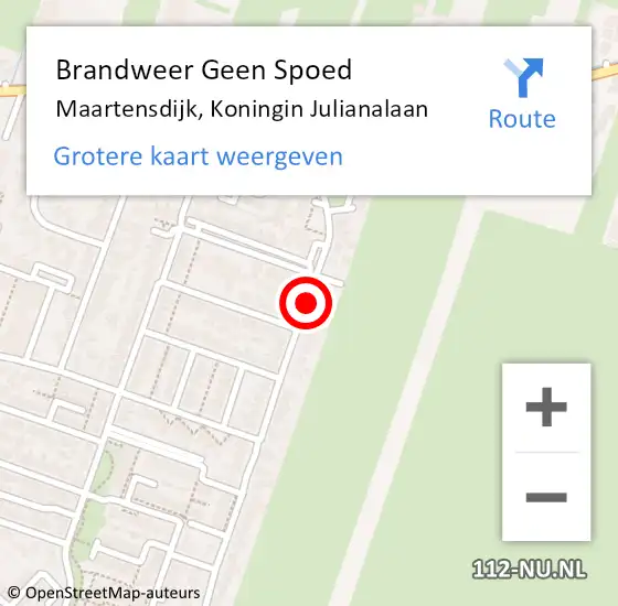 Locatie op kaart van de 112 melding: Brandweer Geen Spoed Naar Maartensdijk, Koningin Julianalaan op 31 december 2020 21:21