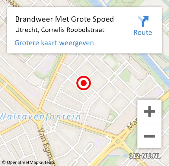 Locatie op kaart van de 112 melding: Brandweer Met Grote Spoed Naar Utrecht, Cornelis Roobolstraat op 1 januari 2021 01:55