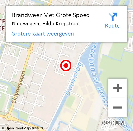 Locatie op kaart van de 112 melding: Brandweer Met Grote Spoed Naar Nieuwegein, Hildo Kropstraat op 1 januari 2021 02:10