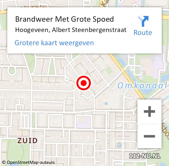 Locatie op kaart van de 112 melding: Brandweer Met Grote Spoed Naar Hoogeveen, Albert Steenbergenstraat op 1 januari 2021 02:28