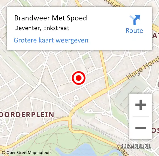 Locatie op kaart van de 112 melding: Brandweer Met Spoed Naar Deventer, Enkstraat op 1 januari 2021 02:34