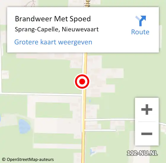 Locatie op kaart van de 112 melding: Brandweer Met Spoed Naar Sprang-Capelle, Nieuwevaart op 1 januari 2021 02:44