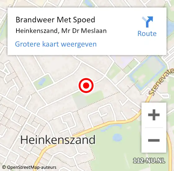 Locatie op kaart van de 112 melding: Brandweer Met Spoed Naar Heinkenszand, Mr Dr Meslaan op 1 januari 2021 19:19