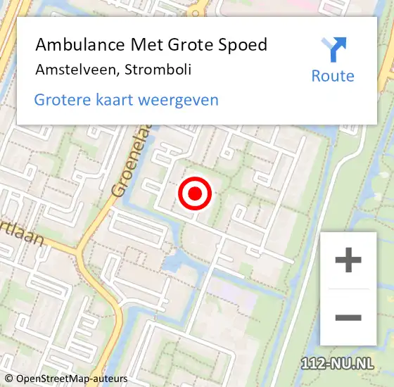 Locatie op kaart van de 112 melding: Ambulance Met Grote Spoed Naar Amstelveen, Stromboli op 2 januari 2021 10:10