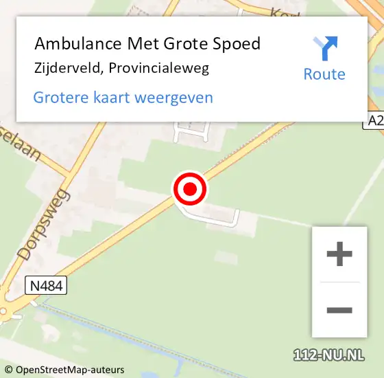 Locatie op kaart van de 112 melding: Ambulance Met Grote Spoed Naar Zijderveld, Provincialeweg op 3 januari 2021 01:17