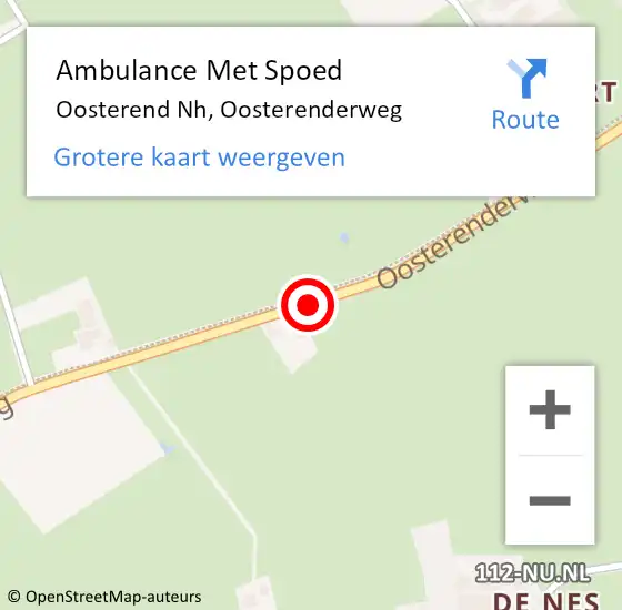 Locatie op kaart van de 112 melding: Ambulance Met Spoed Naar Oosterend Nh, Oosterenderweg op 3 januari 2021 13:49