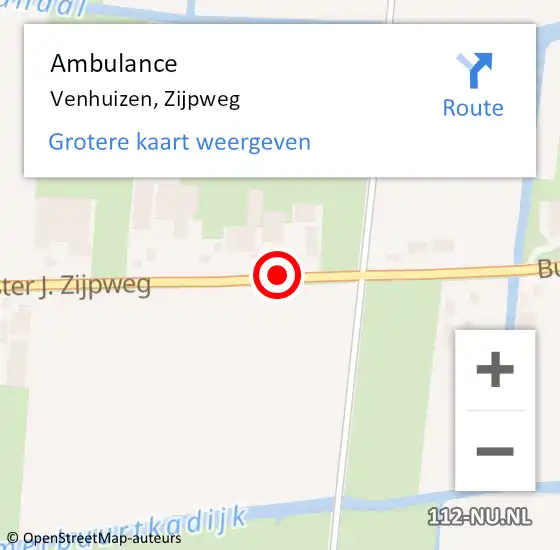 Locatie op kaart van de 112 melding: Ambulance Venhuizen, Zijpweg op 3 januari 2021 14:49