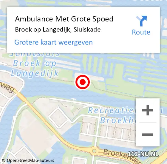 Locatie op kaart van de 112 melding: Ambulance Met Grote Spoed Naar Broek op Langedijk, Sluiskade op 3 januari 2021 15:00