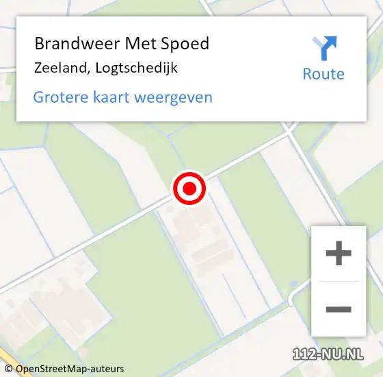 Locatie op kaart van de 112 melding: Brandweer Met Spoed Naar Zeeland, Logtschedijk op 5 januari 2021 07:04