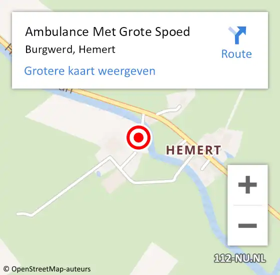 Locatie op kaart van de 112 melding: Ambulance Met Grote Spoed Naar Burgwerd, Hemert op 5 januari 2021 22:19