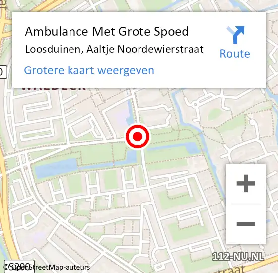 Locatie op kaart van de 112 melding: Ambulance Met Grote Spoed Naar Loosduinen, Aaltje Noordewierstraat op 6 januari 2021 11:31