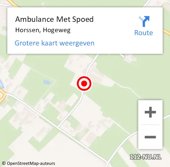 Locatie op kaart van de 112 melding: Ambulance Met Spoed Naar Horssen, Hogeweg op 7 januari 2021 10:37