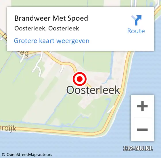 Locatie op kaart van de 112 melding: Brandweer Met Spoed Naar Oosterleek, Oosterleek op 8 januari 2021 10:47