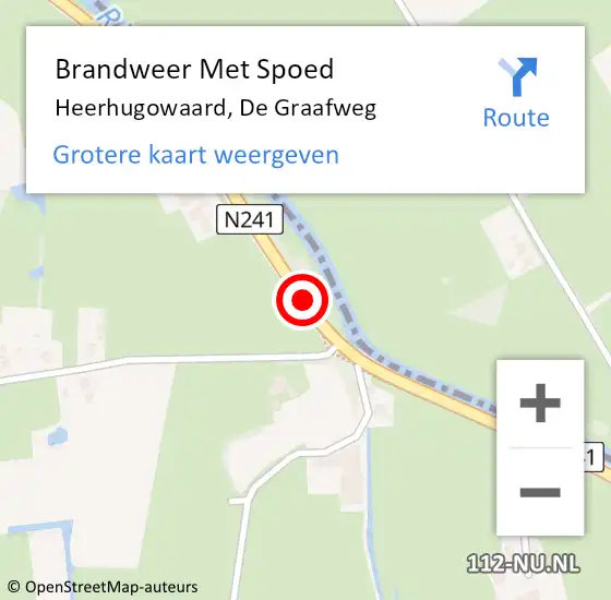 Locatie op kaart van de 112 melding: Brandweer Met Spoed Naar Heerhugowaard, De Graafweg op 8 januari 2021 11:21