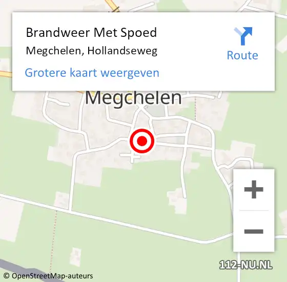 Locatie op kaart van de 112 melding: Brandweer Met Spoed Naar Megchelen, Hollandseweg op 8 januari 2021 18:01