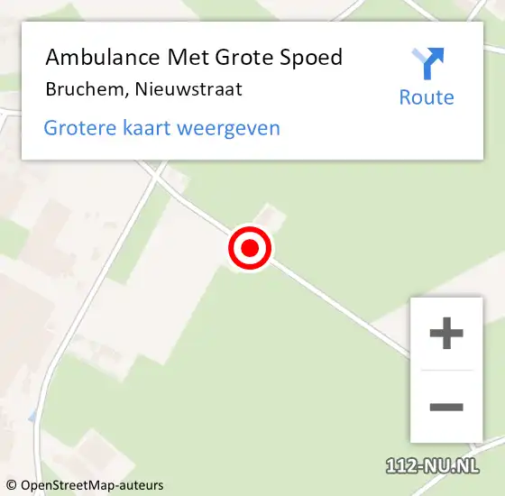 Locatie op kaart van de 112 melding: Ambulance Met Grote Spoed Naar Bruchem, Nieuwstraat op 9 januari 2021 00:24