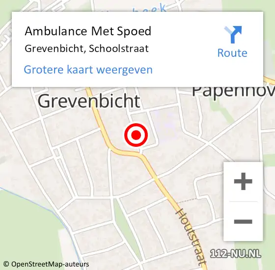 Locatie op kaart van de 112 melding: Ambulance Met Spoed Naar Grevenbicht, Schoolstraat op 30 mei 2014 08:53