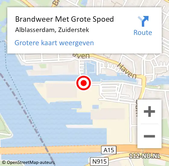 Locatie op kaart van de 112 melding: Brandweer Met Grote Spoed Naar Alblasserdam, Zuiderstek op 10 januari 2021 05:58