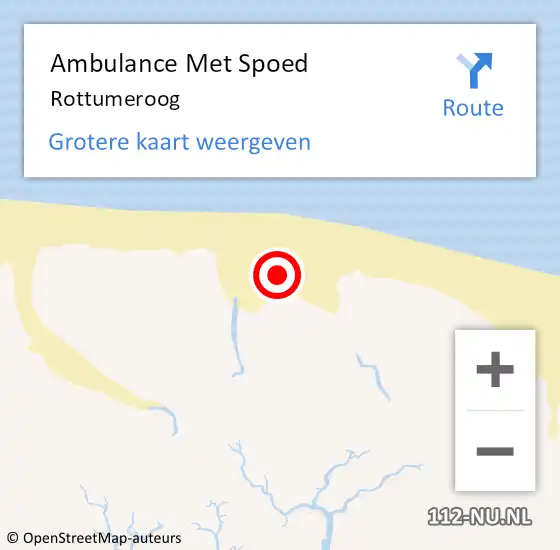 Locatie op kaart van de 112 melding: Ambulance Met Spoed Naar Rottumeroog op 12 januari 2021 09:26