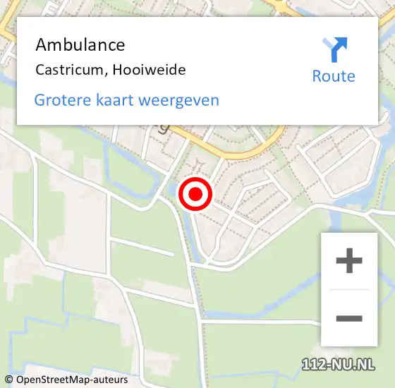 Locatie op kaart van de 112 melding: Ambulance Castricum, Hooiweide op 12 januari 2021 10:11