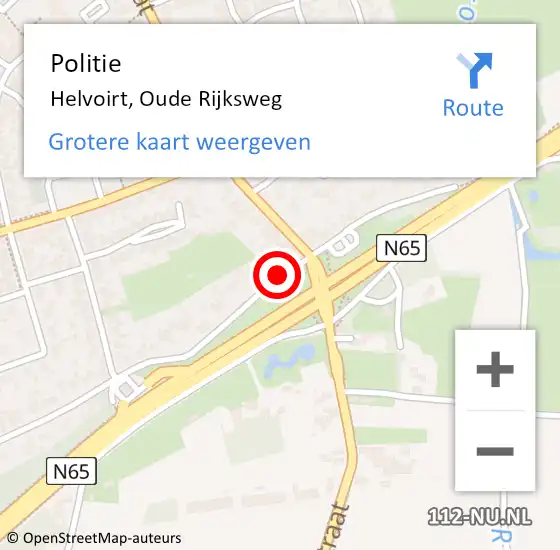 Locatie op kaart van de 112 melding: Politie Helvoirt, Oude Rijksweg op 12 januari 2021 11:25