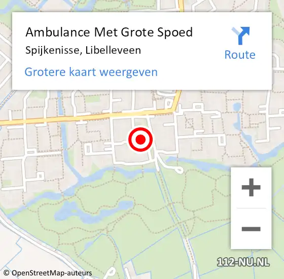 Locatie op kaart van de 112 melding: Ambulance Met Grote Spoed Naar Spijkenisse, Libelleveen op 12 januari 2021 20:36