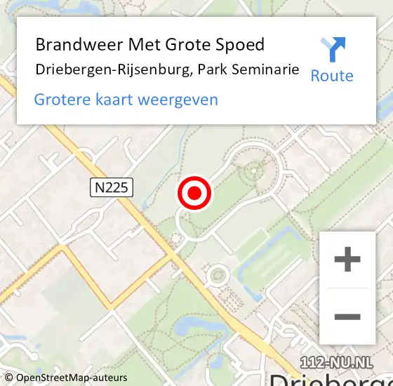 Locatie op kaart van de 112 melding: Brandweer Met Grote Spoed Naar Driebergen-Rijsenburg, Park Seminarie op 12 januari 2021 21:26