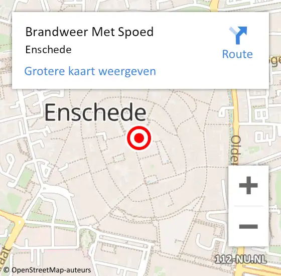 Locatie op kaart van de 112 melding: Brandweer Met Spoed Naar Enschede op 14 januari 2021 05:08