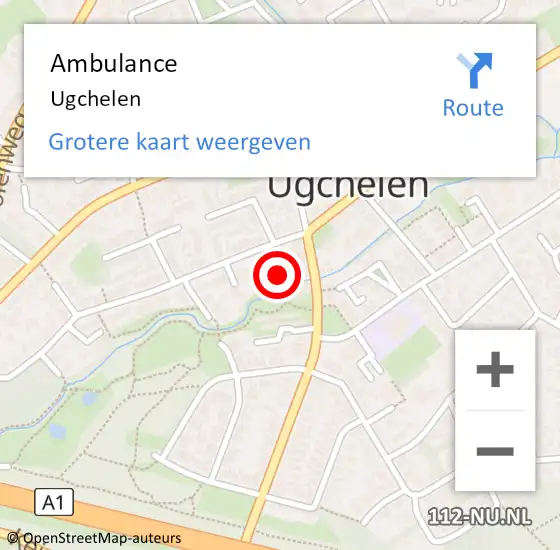 Locatie op kaart van de 112 melding: Ambulance Ugchelen op 14 januari 2021 15:53