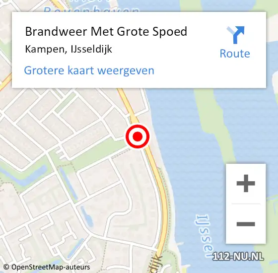 Locatie op kaart van de 112 melding: Brandweer Met Grote Spoed Naar Kampen, IJsseldijk op 14 januari 2021 16:12