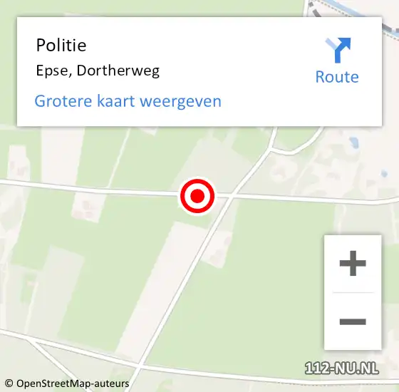 Locatie op kaart van de 112 melding: Politie Epse, Dortherweg op 14 januari 2021 21:31