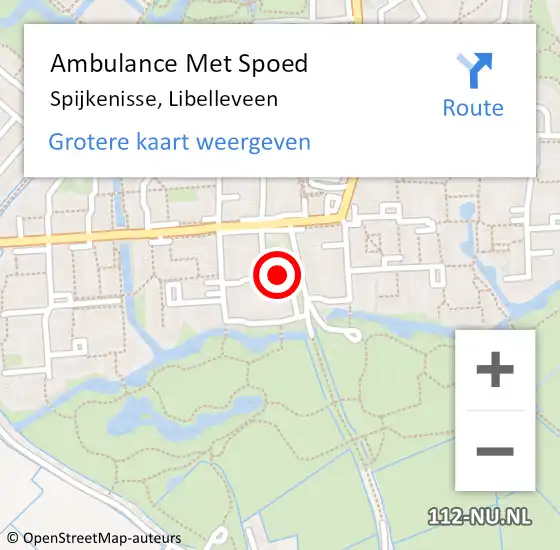 Locatie op kaart van de 112 melding: Ambulance Met Spoed Naar Spijkenisse, Libelleveen op 15 januari 2021 19:07