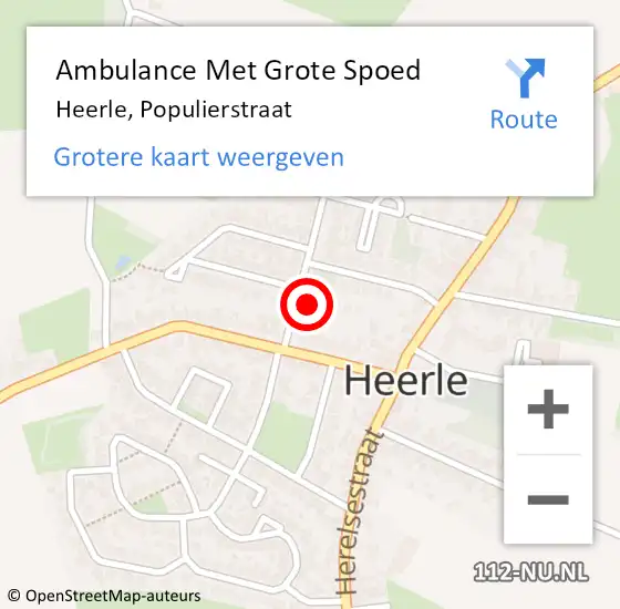 Locatie op kaart van de 112 melding: Ambulance Met Grote Spoed Naar Heerle, Populierstraat op 30 mei 2014 19:07