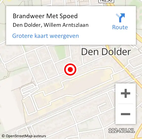 Locatie op kaart van de 112 melding: Brandweer Met Spoed Naar Den Dolder, Willem Arntszlaan op 15 januari 2021 20:31