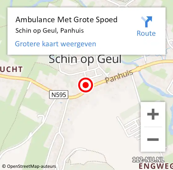 Locatie op kaart van de 112 melding: Ambulance Met Grote Spoed Naar Schin op Geul, Panhuis op 30 mei 2014 22:02