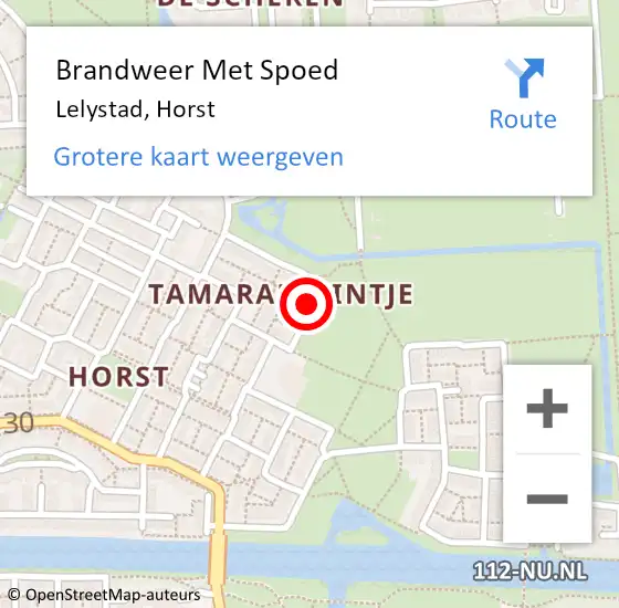 Locatie op kaart van de 112 melding: Brandweer Met Spoed Naar Lelystad, Horst op 17 januari 2021 12:25
