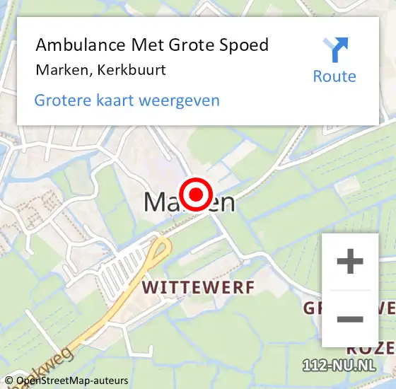 Locatie op kaart van de 112 melding: Ambulance Met Grote Spoed Naar Marken, Kerkbuurt op 17 januari 2021 20:24