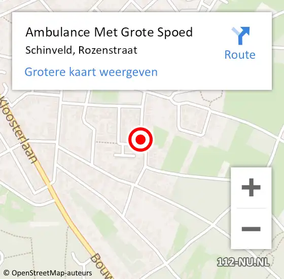 Locatie op kaart van de 112 melding: Ambulance Met Grote Spoed Naar Schinveld, Rozenstraat op 30 mei 2014 23:00
