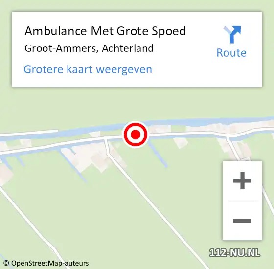 Locatie op kaart van de 112 melding: Ambulance Met Grote Spoed Naar Groot-Ammers, Achterland op 18 januari 2021 00:22