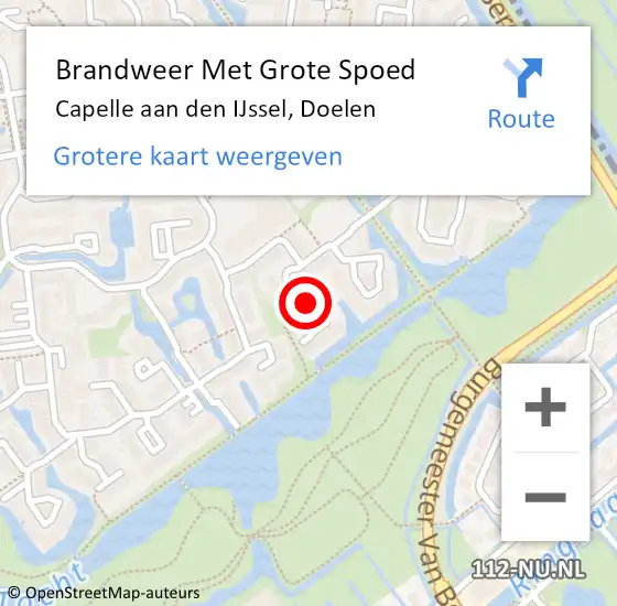 Locatie op kaart van de 112 melding: Brandweer Met Grote Spoed Naar Capelle aan den IJssel, Doelen op 18 januari 2021 06:10