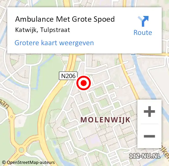 Locatie op kaart van de 112 melding: Ambulance Met Grote Spoed Naar Katwijk, Tulpstraat op 18 januari 2021 07:15