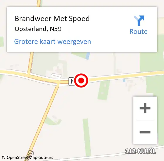 Locatie op kaart van de 112 melding: Brandweer Met Spoed Naar Oosterland, N59 op 18 januari 2021 16:35