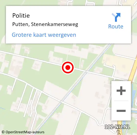 Locatie op kaart van de 112 melding: Politie Putten, Stenenkamerseweg op 18 januari 2021 18:43