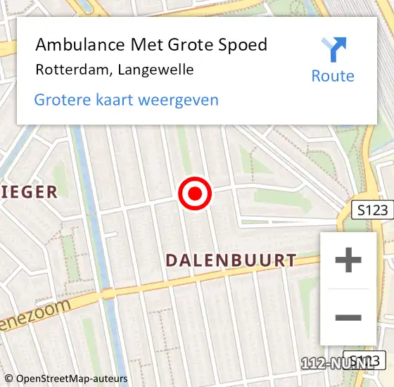 Locatie op kaart van de 112 melding: Ambulance Met Grote Spoed Naar Rotterdam, Langewelle op 18 januari 2021 19:59