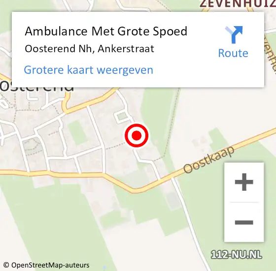 Locatie op kaart van de 112 melding: Ambulance Met Grote Spoed Naar Oosterend Nh, Ankerstraat op 18 januari 2021 22:06