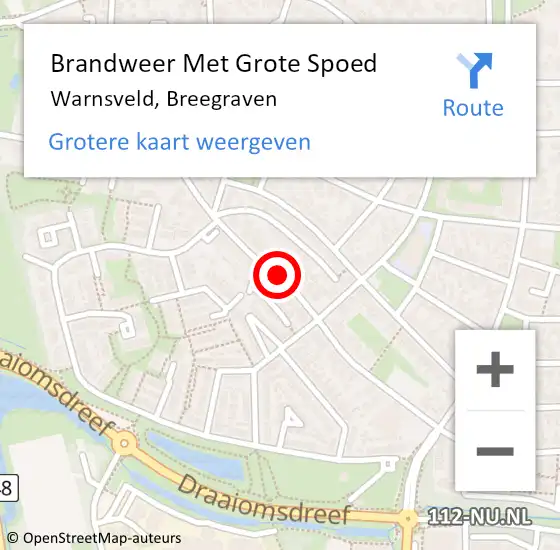 Locatie op kaart van de 112 melding: Brandweer Met Grote Spoed Naar Warnsveld, Breegraven op 31 mei 2014 02:33