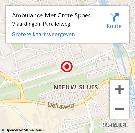 Locatie op kaart van de 112 melding: Ambulance Met Grote Spoed Naar Vlaardingen, Parallelweg op 18 januari 2021 22:59
